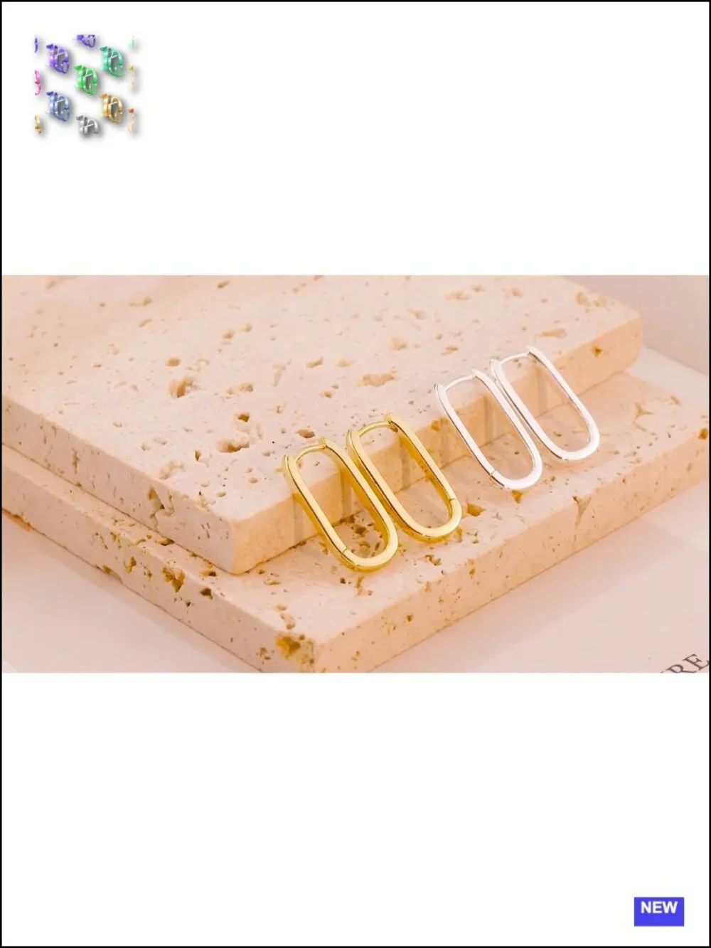 14K Gold Plated Silver Small Square Hoop Earrings Hypoallergenic Geometric
